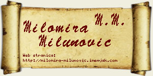Milomira Milunović vizit kartica